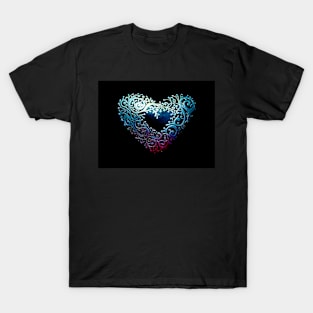 Black Heart with Silver Lining by Julie Ann Stricklin T-Shirt